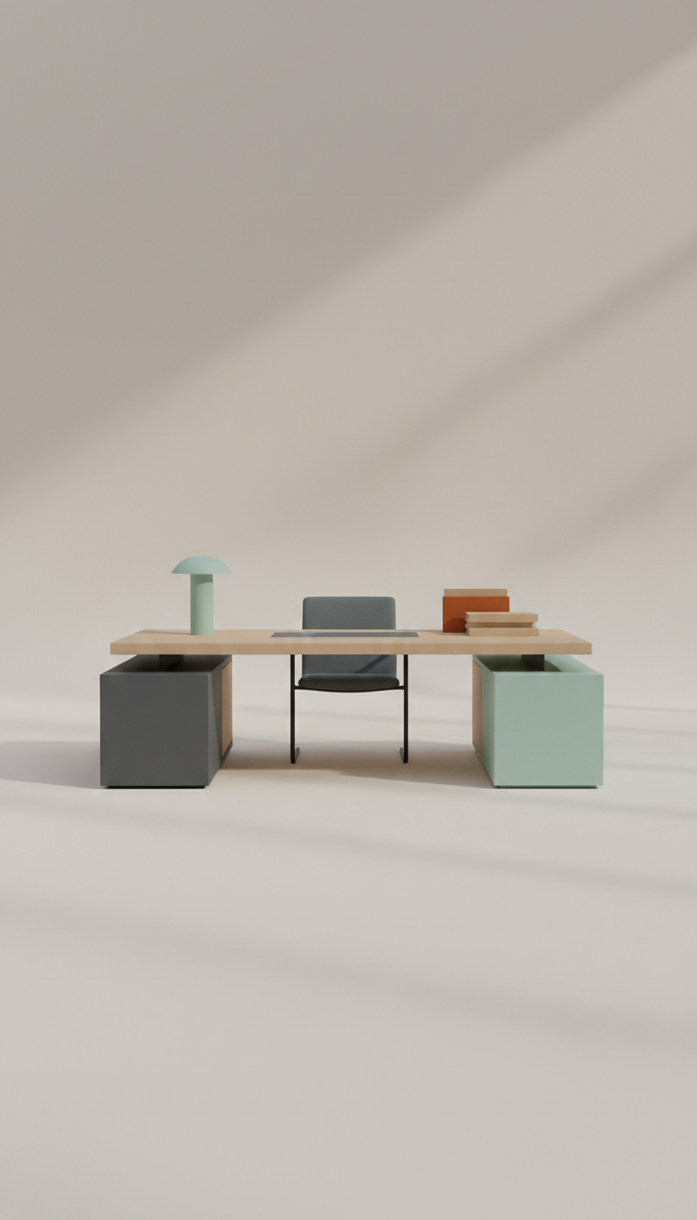 scrivania direzionale modulare in laminato